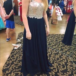 Formal / Prom dress💕 Navy blue & Champaign gold